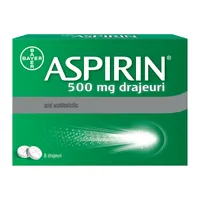 Aspirin 500 mg, 8 drajeuri, Bayer