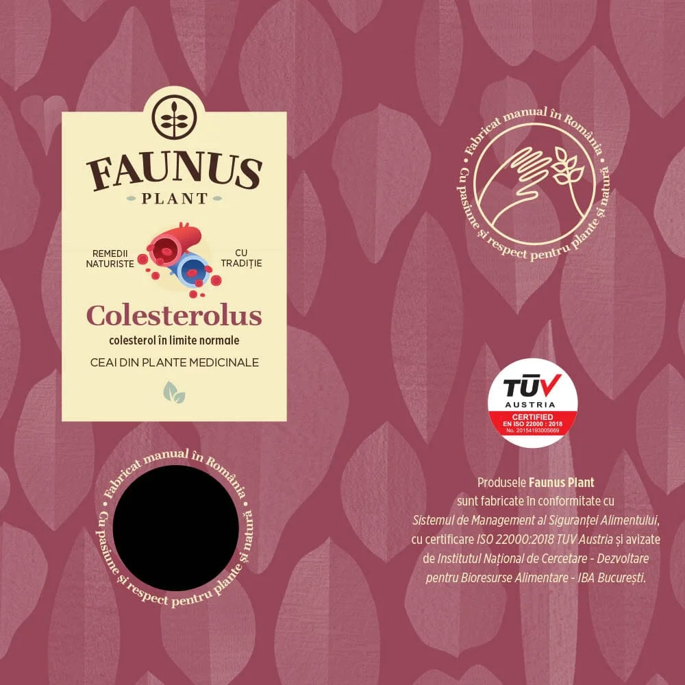 Ceai pentru colesterol si trigliceride marite Colesterolus, 90g, Faunus Plant