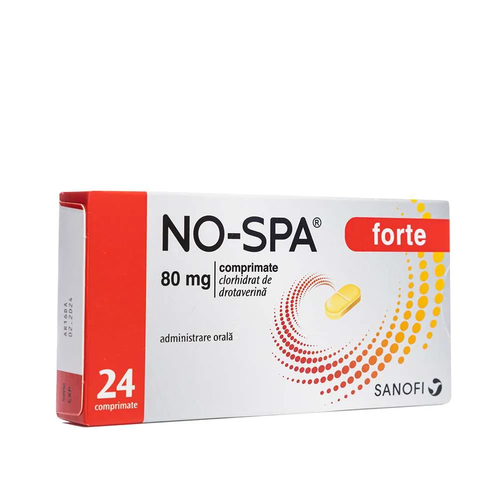 No-Spa Forte 80 mg, 24 comprimate, Sanofi 