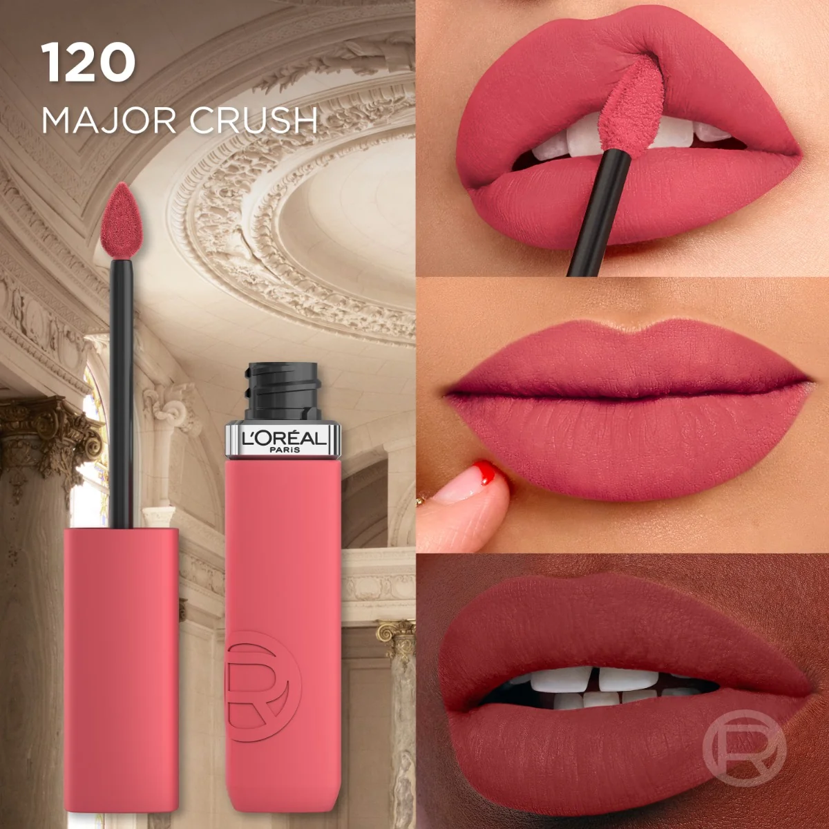 Ruj lichid mat rezistent la transfer Infaillible Matte Resistance 120 Major Crush, 5ml, L'Oreal Paris