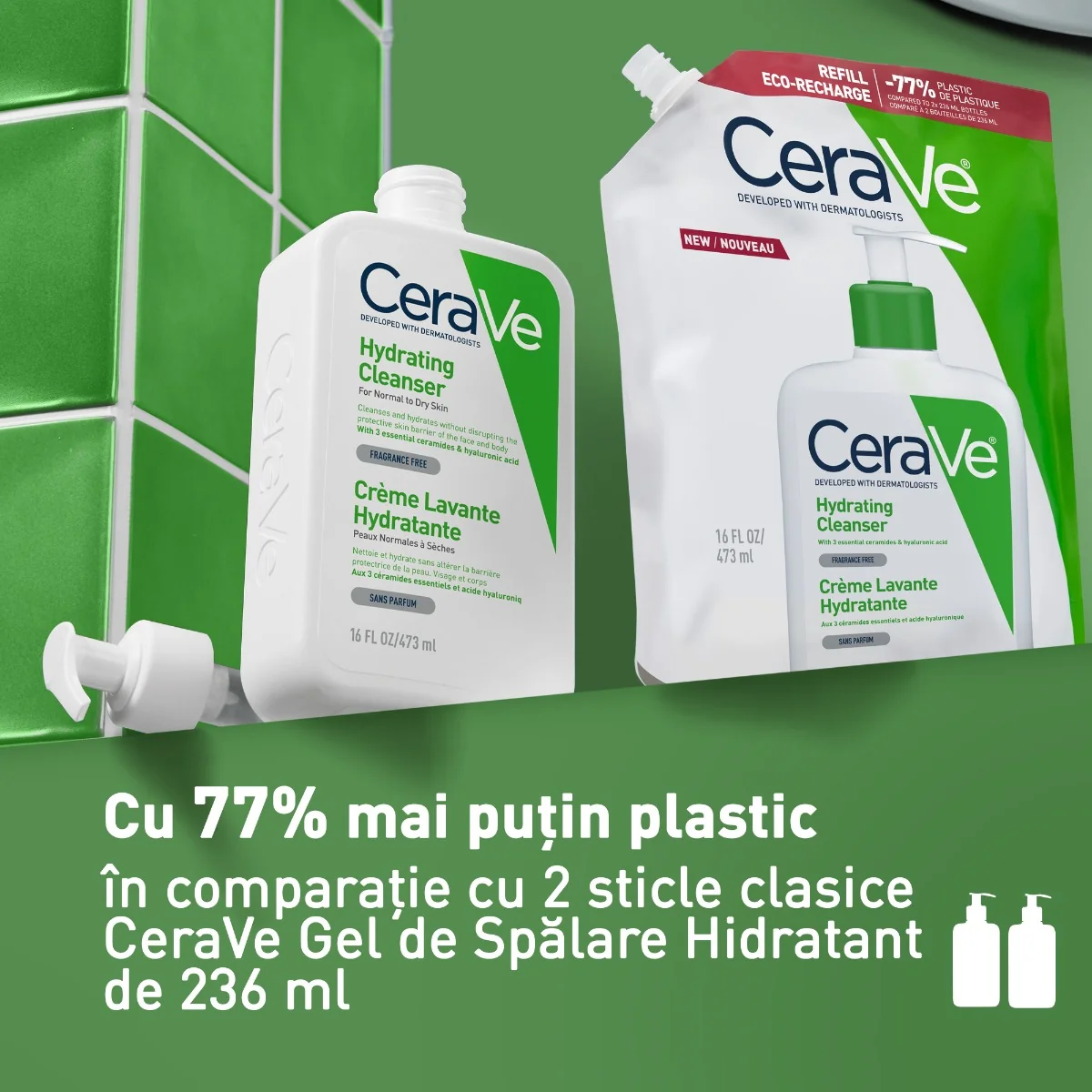 Rezerva Gel de spalare hidratant pentru piele normal-uscata, 473ml, CeraVe