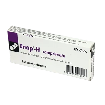 Enap H 10mg/25mg, 20 comprimate, KRKA