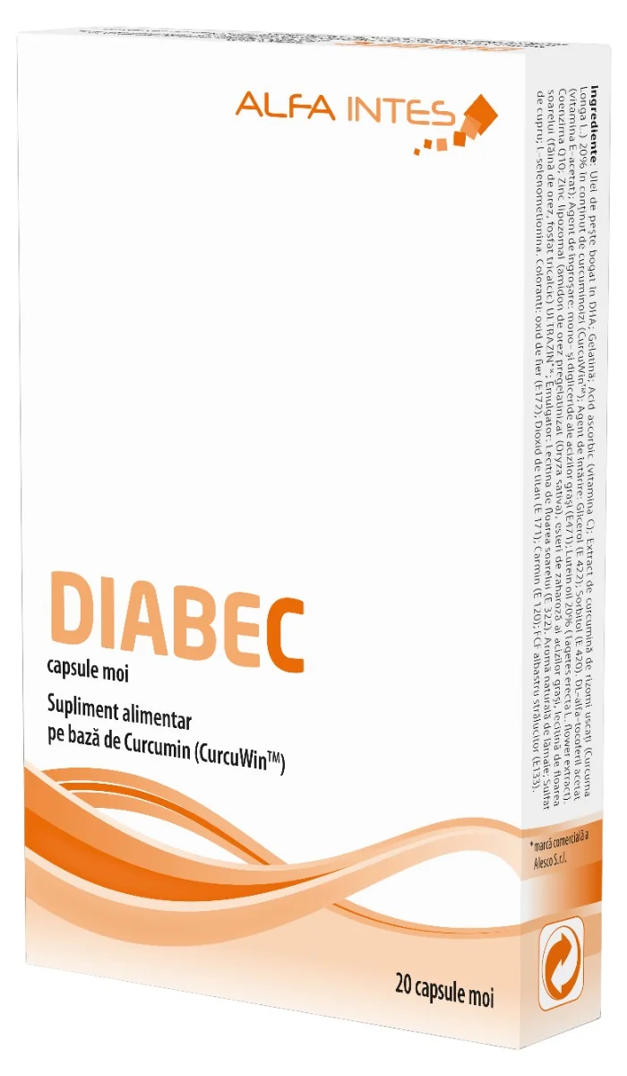 Diabec, 20 capsule moi, Alfa Intes