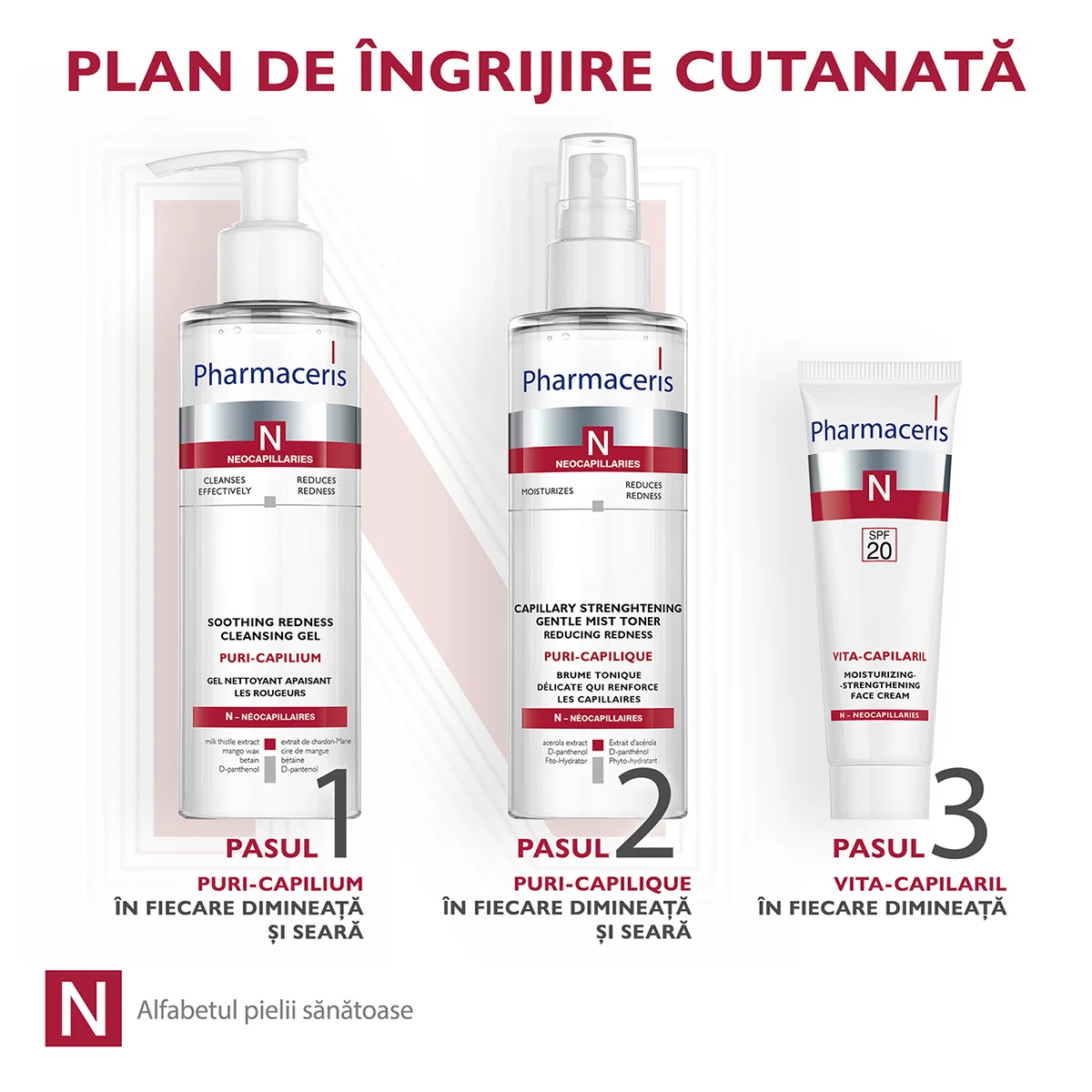 Crema calmanta anti-roseata SPF20 Vita-Capilaril N, 50ml, Pharmaceris