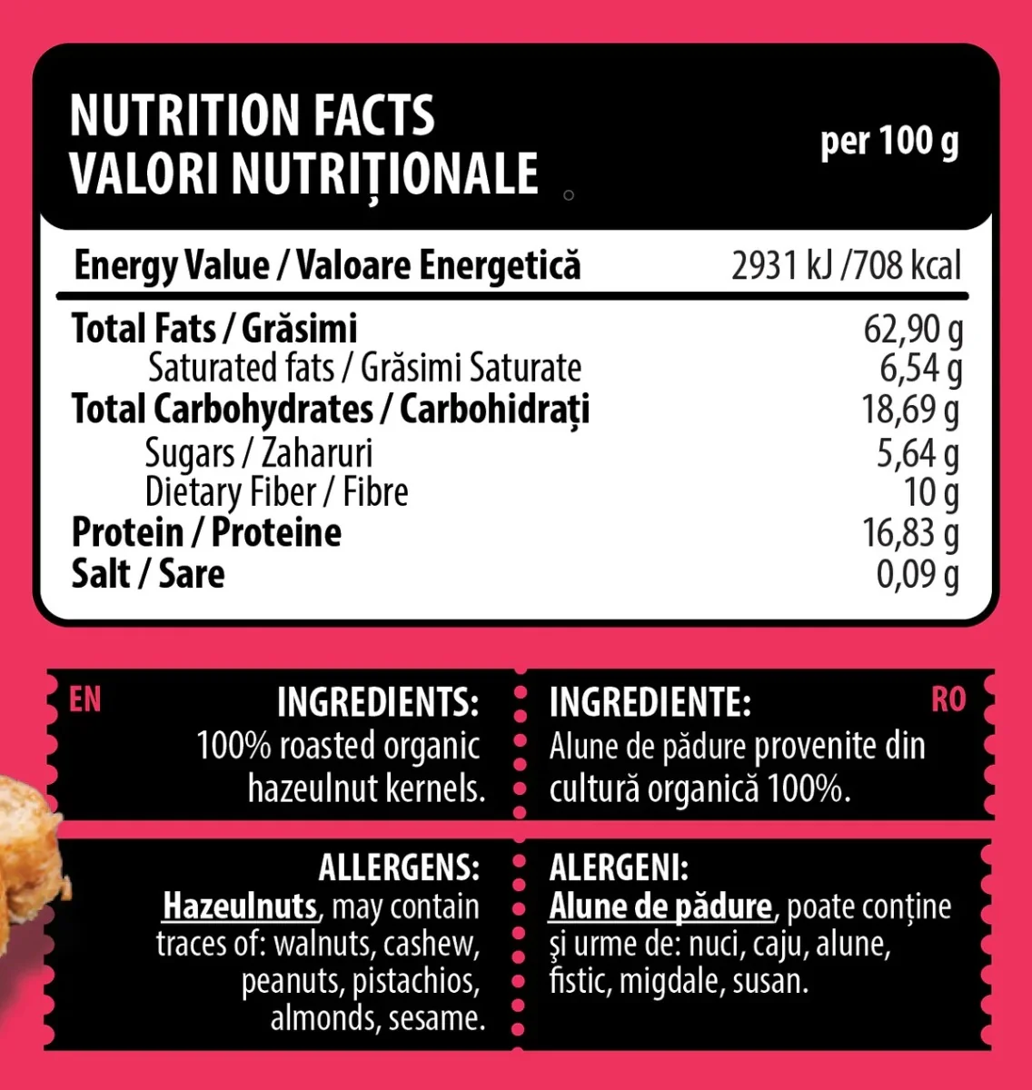 Unt eco de alune de padure, 250g, Genius Nutrition