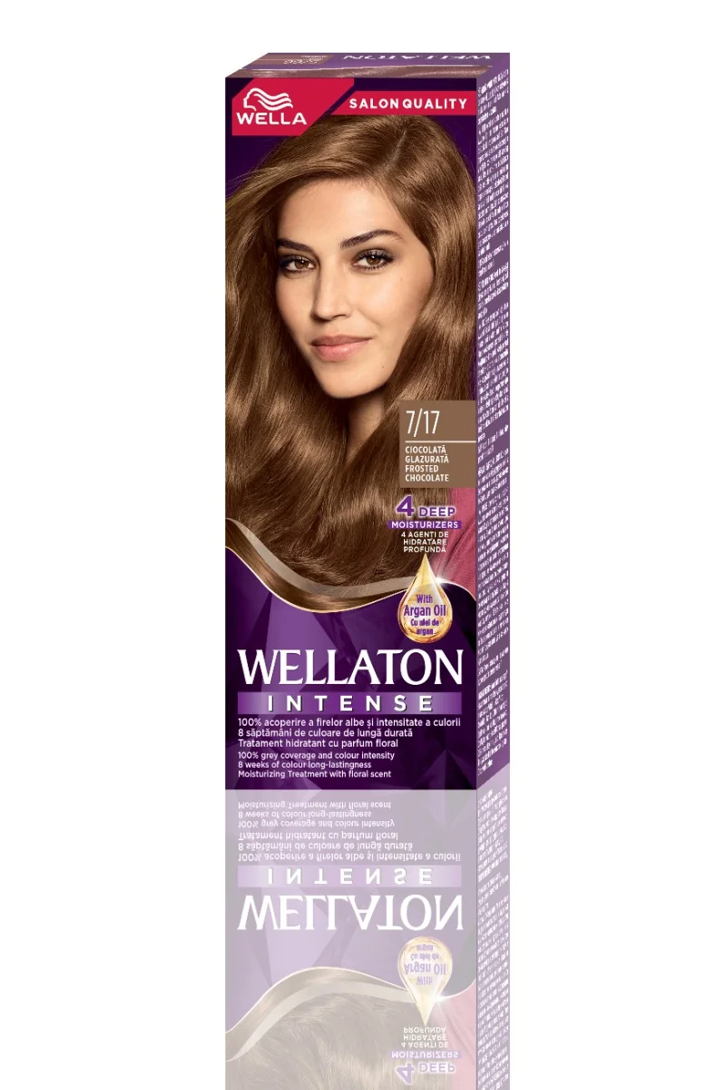 Vopsea de par permanenta Ciocolata Glazurata 7.17 Wellaton, 110ml, Wella