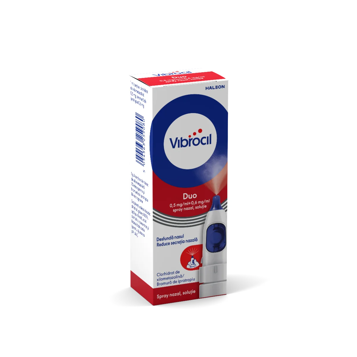 Vibrocil Duo spray nazal solutie 0.5 mg/ml + 0.6 mg/ml, 10ml, Haleon 