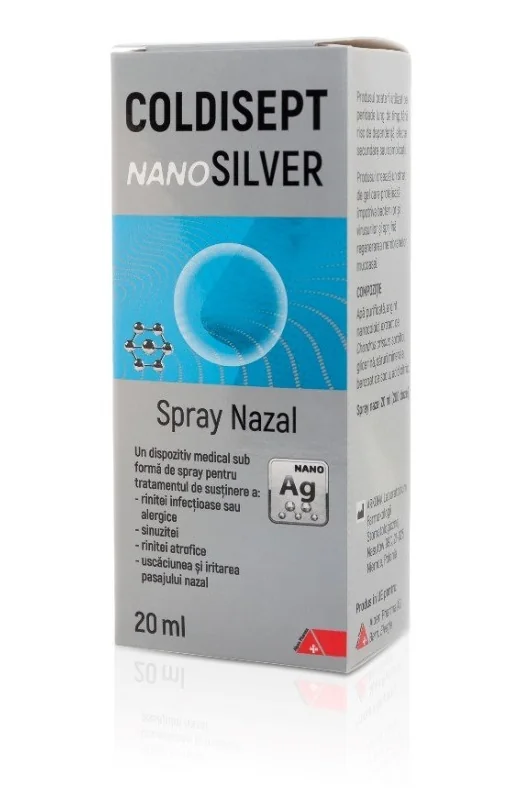 Spray pentru nas Coldisept NanoSilver, 20ml, Arkona