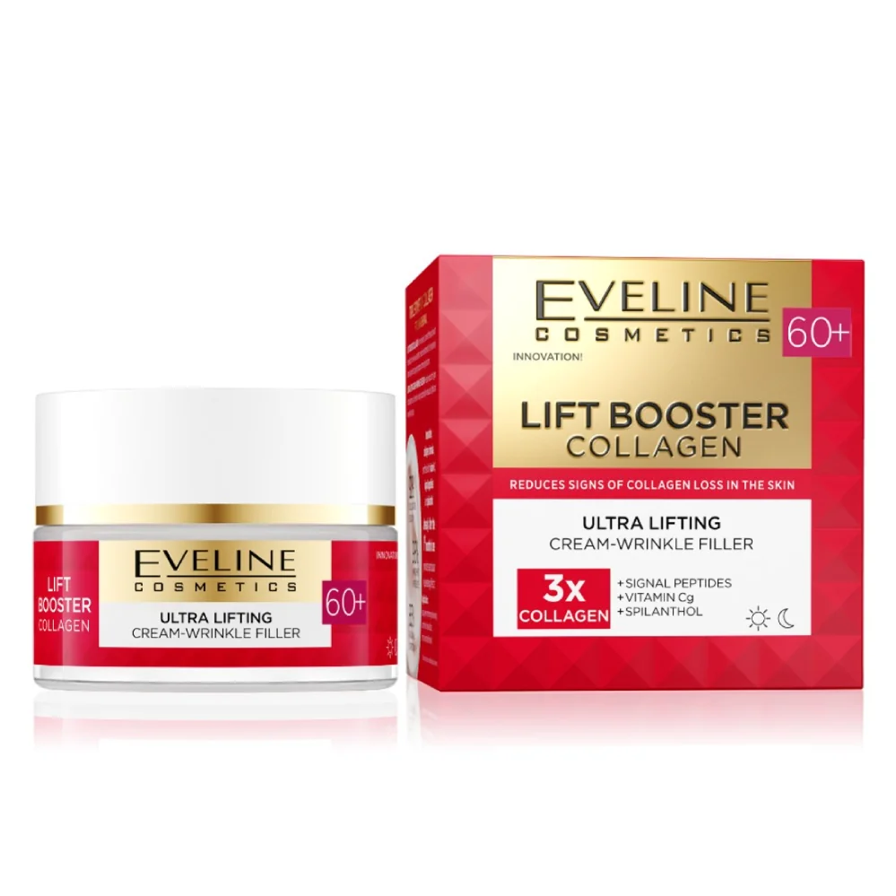 Crema de fata anti-rid 60+ Lift Booster Collagen Ultra Lifting, 50ml, Eveline Cosmetics