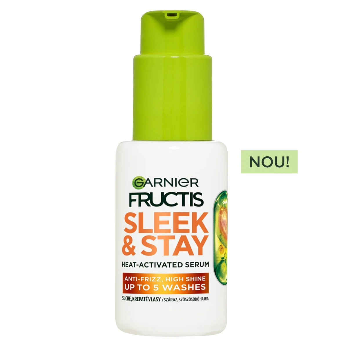 Ser pentru par neted si stralucitor Fructis Keratin Sleek, 50ml, Garnier