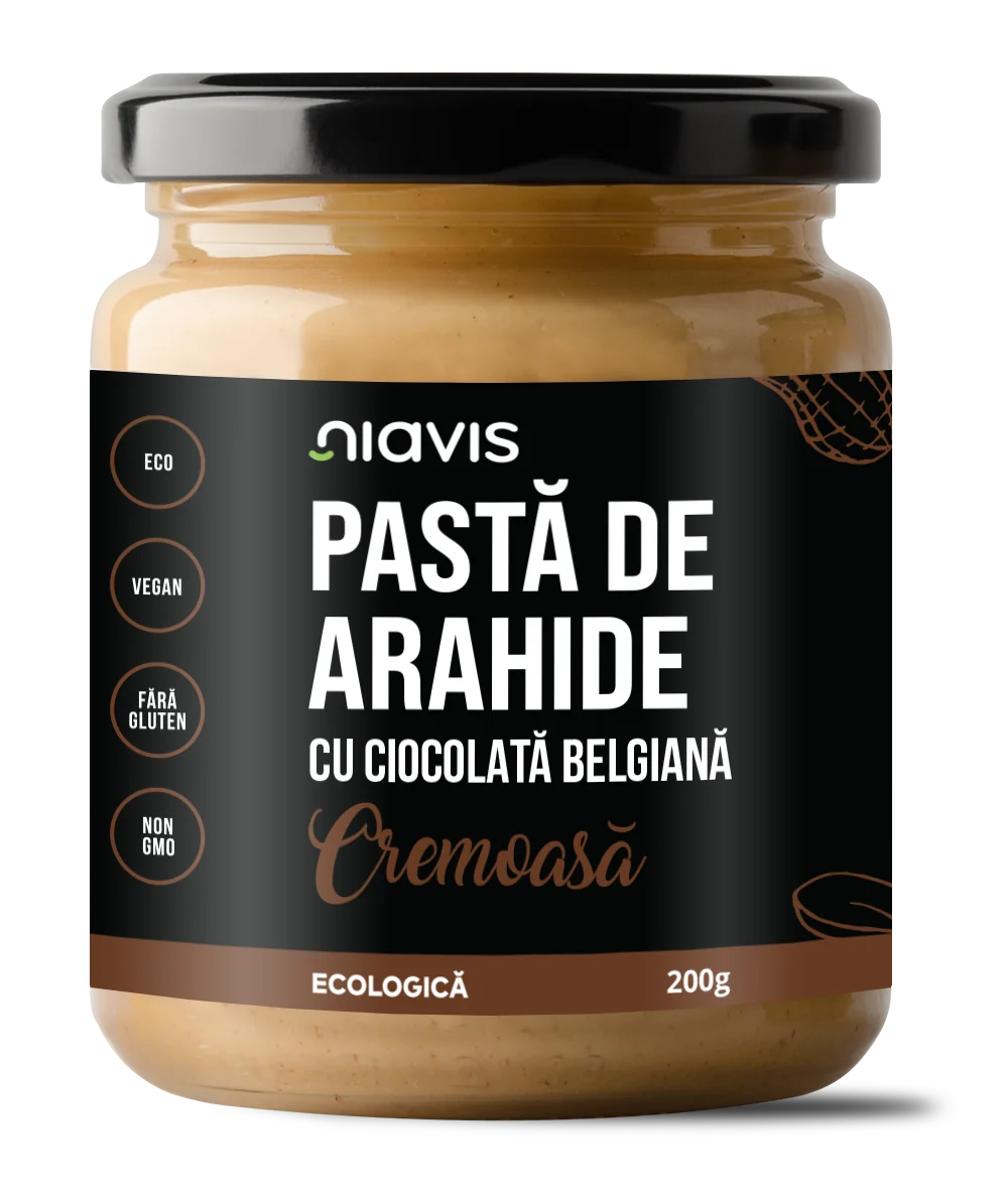 Pasta de arahide cu ciocolata belgiana, 200g, Niavis