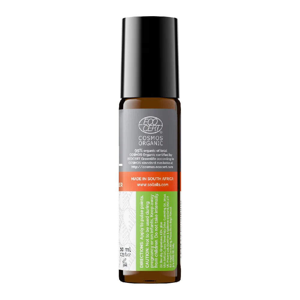 Roll-on cu uleiuri esetiale pure organice Ecocert energizant Energy, 10ml, Soil