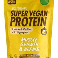 Proteina Super Vegan bio banane si vanilie cu DigeZyme, 400g, Iswari