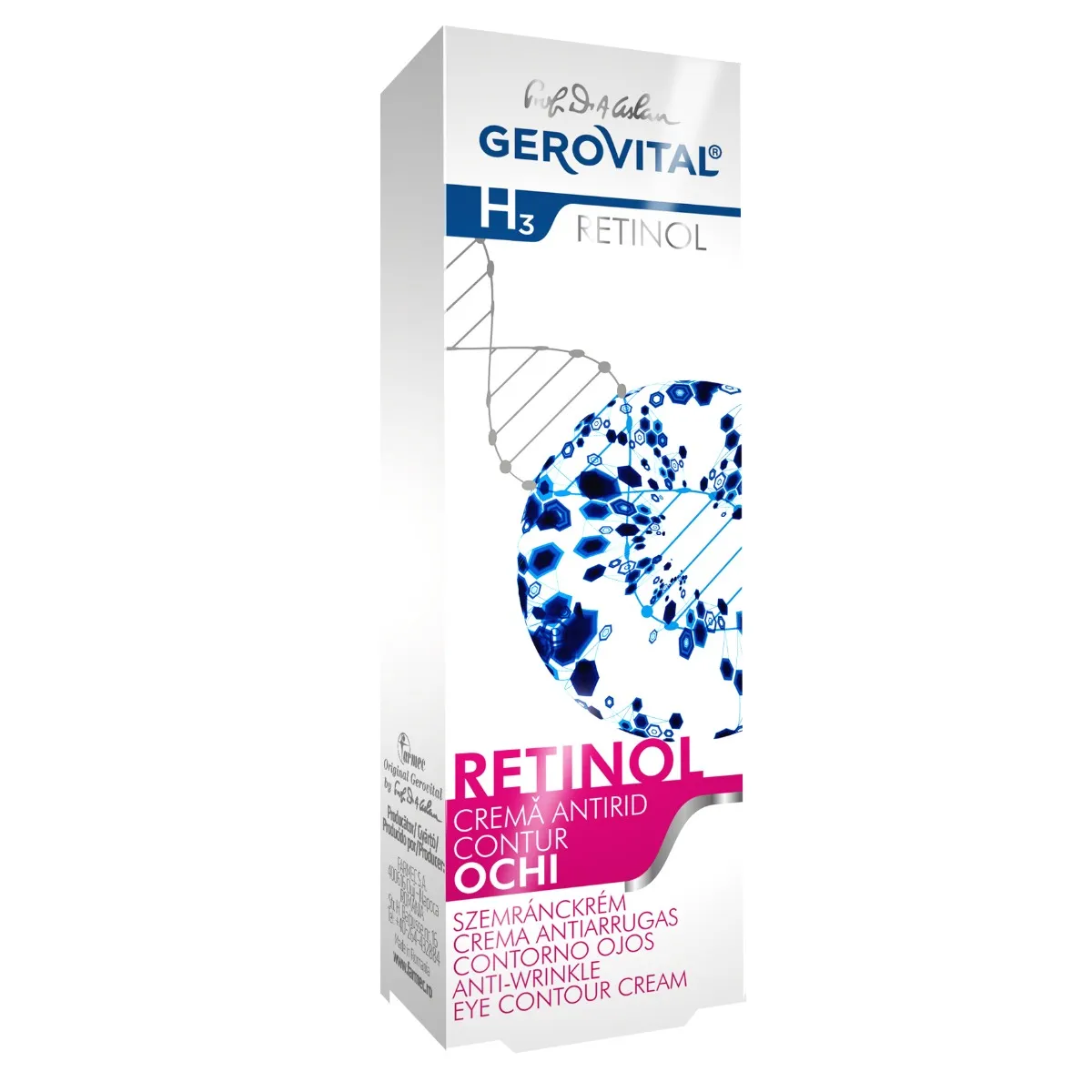 Crema antirid contur ochi H3 Retinol, 15ml, Gerovital 