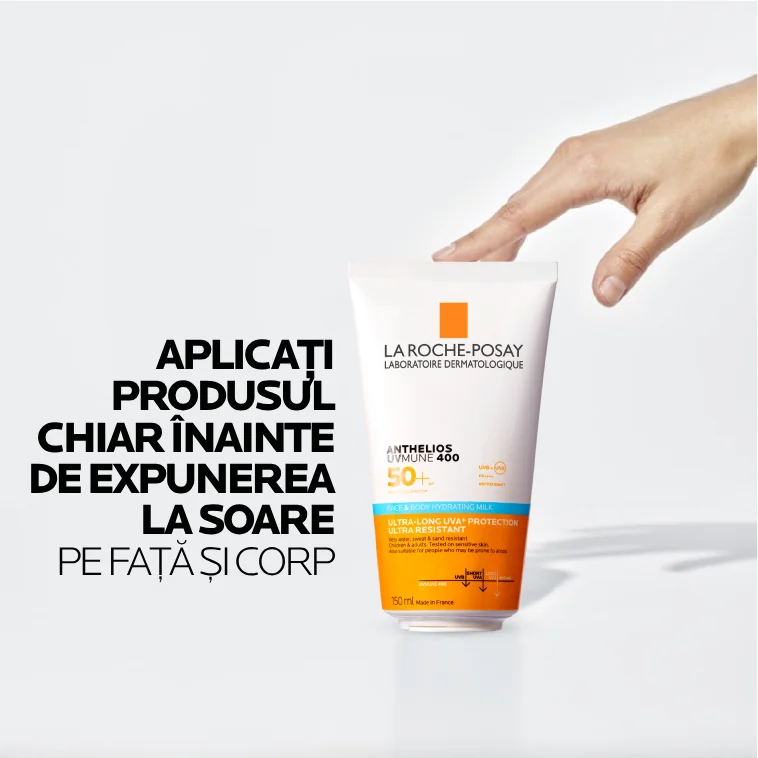 Lapte hidratant pentru fata si corp pentru pielea cu tendinta atopica a copiilor Anthelios UVMUNE 400 SPF50+, 150ml, La Roche-Posay