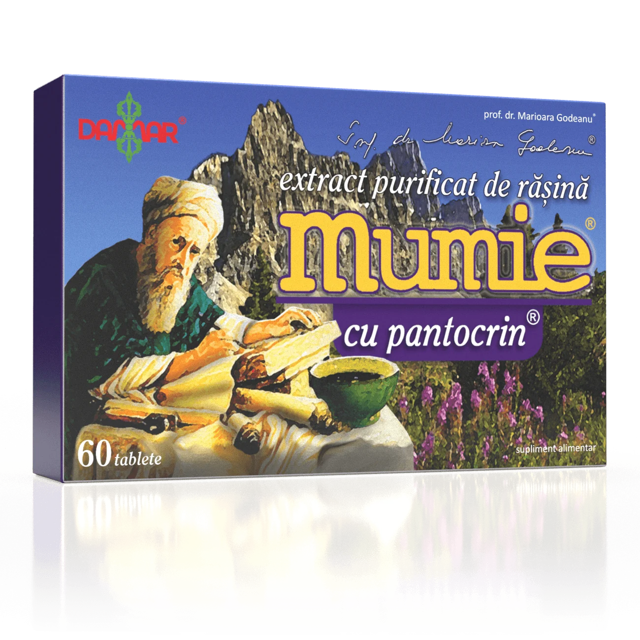 Extract purificat de rasina Mumie cu Pantocrin, 60 tablete, Damar