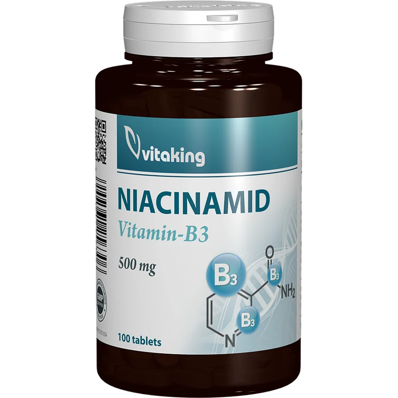 Vitamina B3 Niacinamida 500mg, 100 comprimate, Vitaking