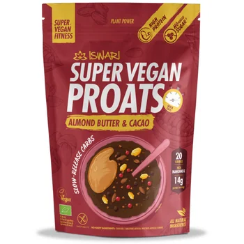 Proats Vegan Bio cu unt de migdale si cacao, 1200g, Iswari