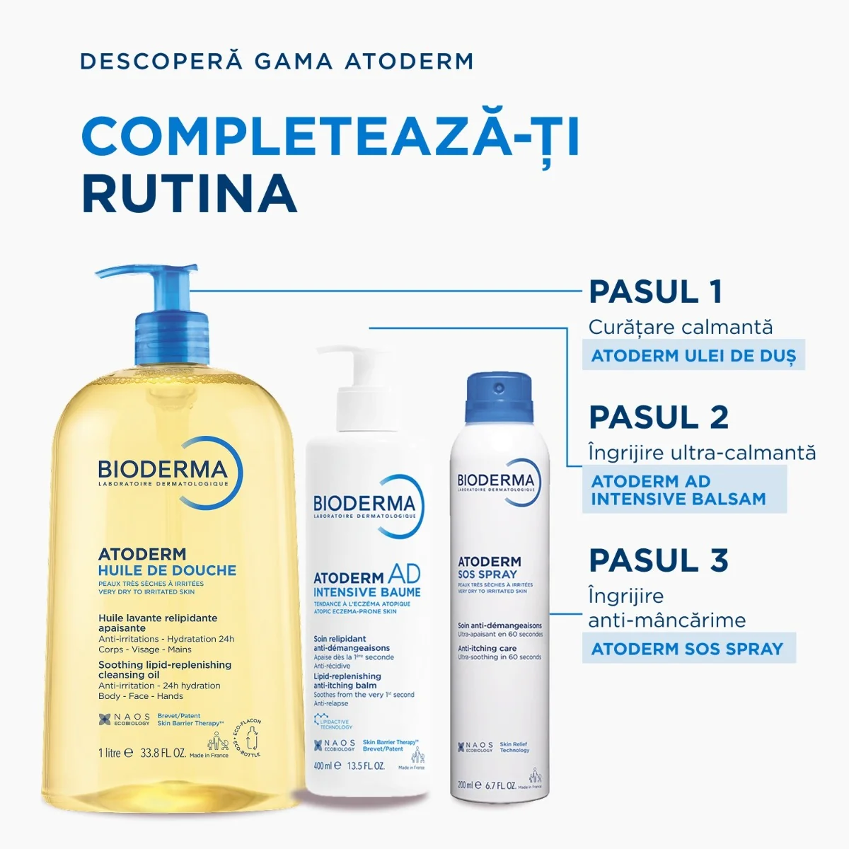 Spray SOS pentru calmarea mancarimilor Atoderm, 200ml, Bioderma