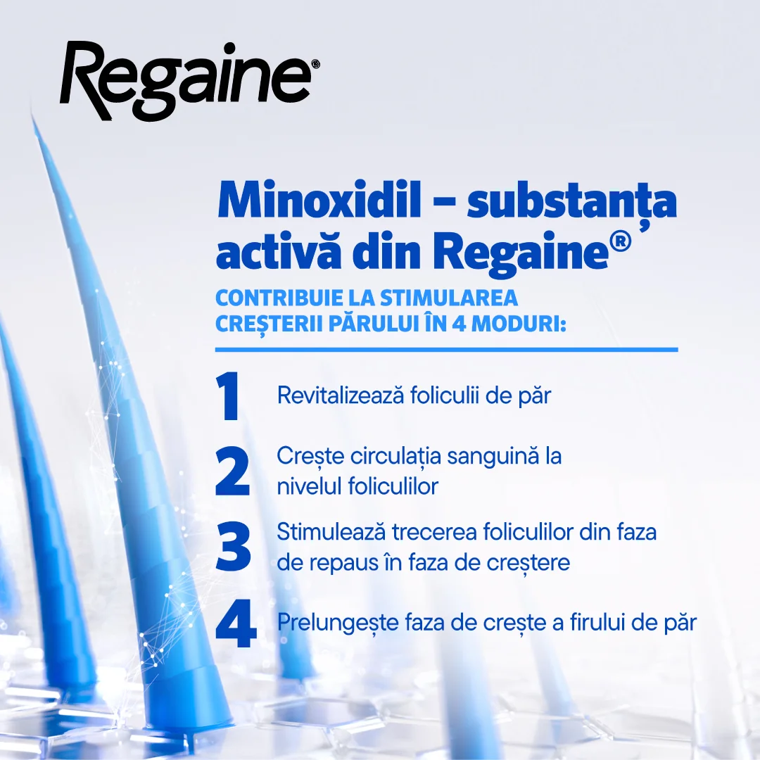 Regaine spuma cutanata impotriva caderii parului 50 mg/g, 60 gr, Johnson&Johnson