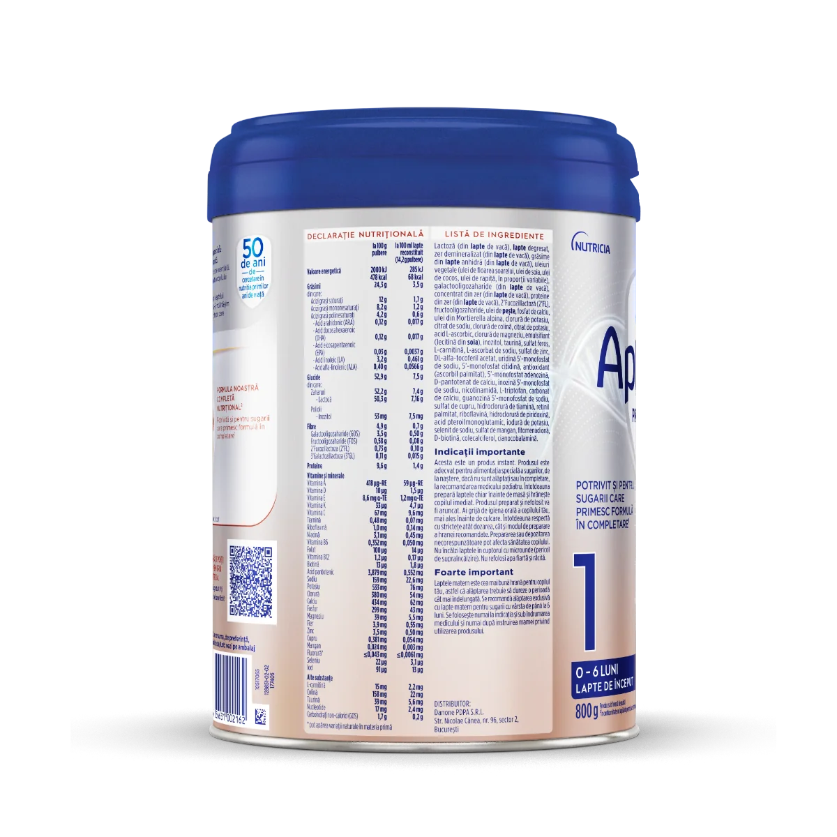 Lapte de inceput 0-6 luni PRO Futura DUO-BIOTIK 1, 800g, Aptamil