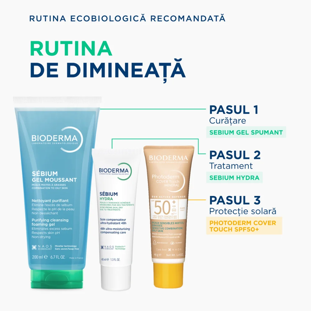 Fluid Cover Touch cu SPF50+ ten deschis Photoderm, 40g, Bioderma