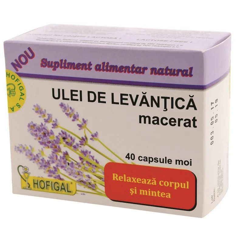 Ulei de levantica, 40 capsule, Hofigal