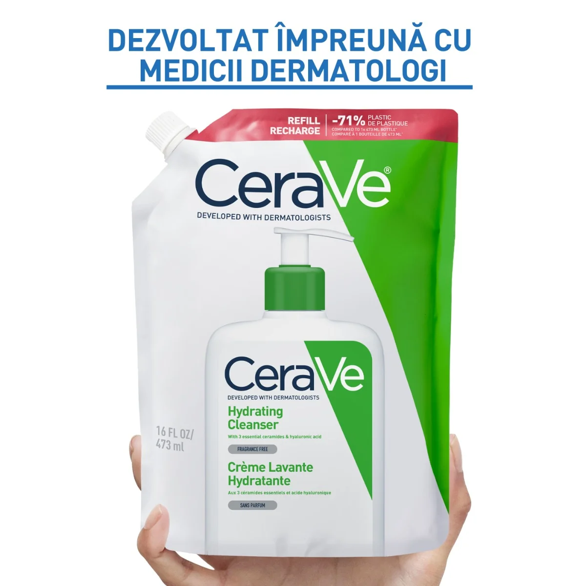 Rezerva Gel de spalare hidratant pentru piele normal-uscata, 473ml, CeraVe