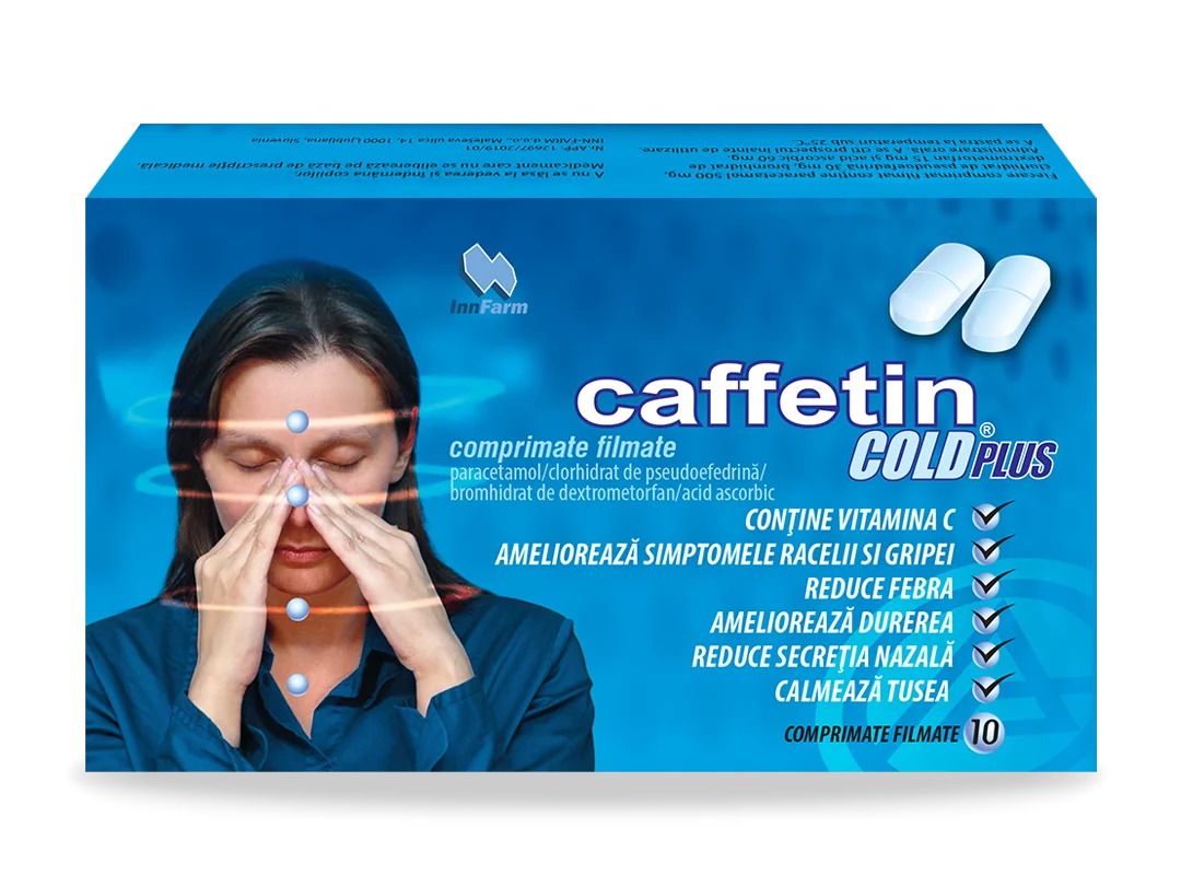 Caffetin Cold Plus, 10 comprimate filmate, Alkaloid