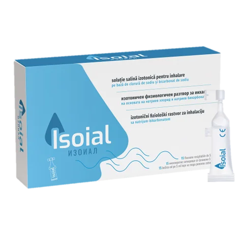 Solutie salina izotonica pentru inhalare Isoial, 15 flacoane x 5ml, NaturPharma