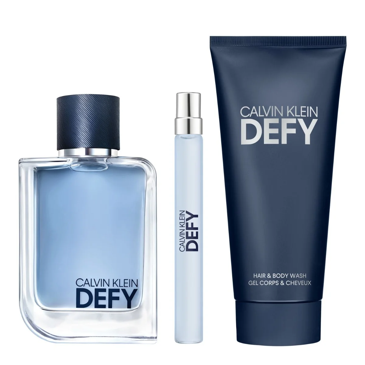Set pentru barbati Defy Apa de toaleta 100ml + Apa de toaleta 10ml + Gel de dus 100ml, Calvin Klein
