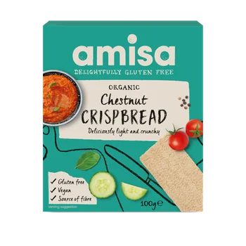Crispbread cu faina de castane fara gluten Bio, 120g, Amisa