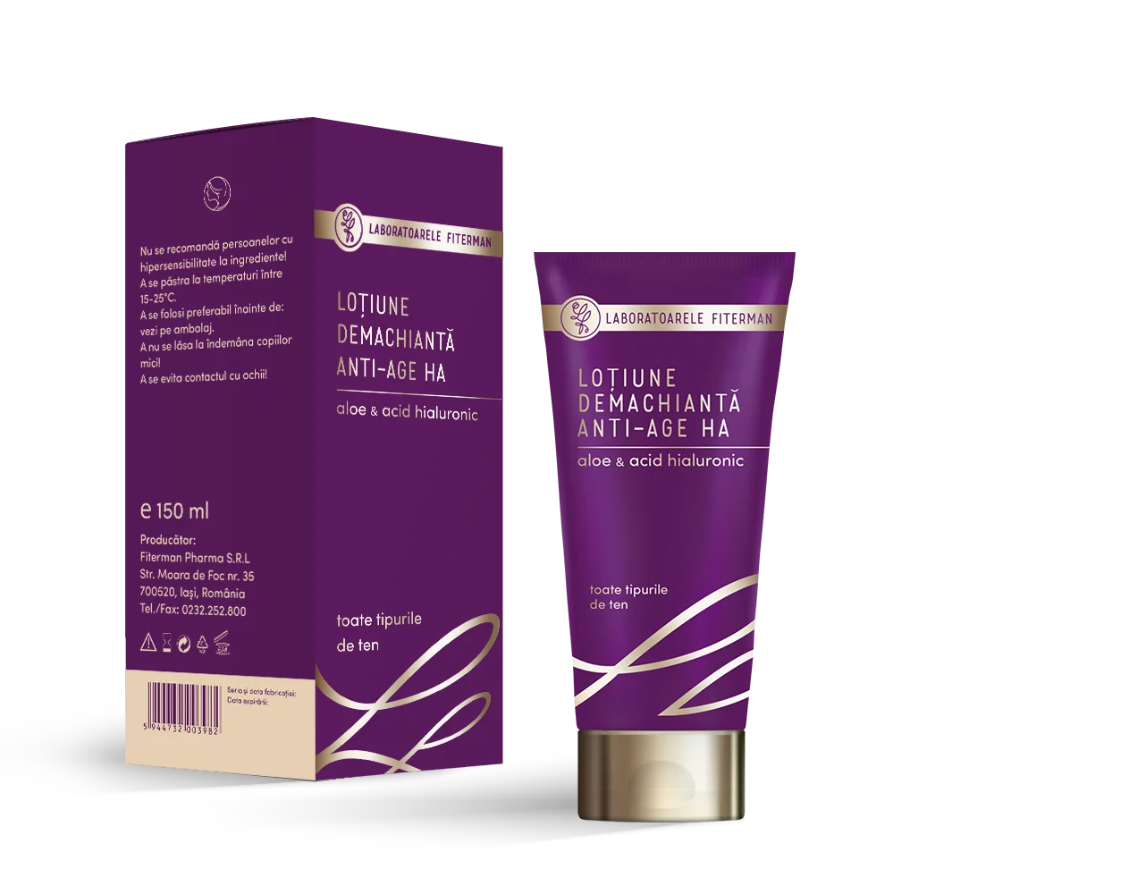 Lotiune demachianta Anti-Age HA, 150ml, Fiterman