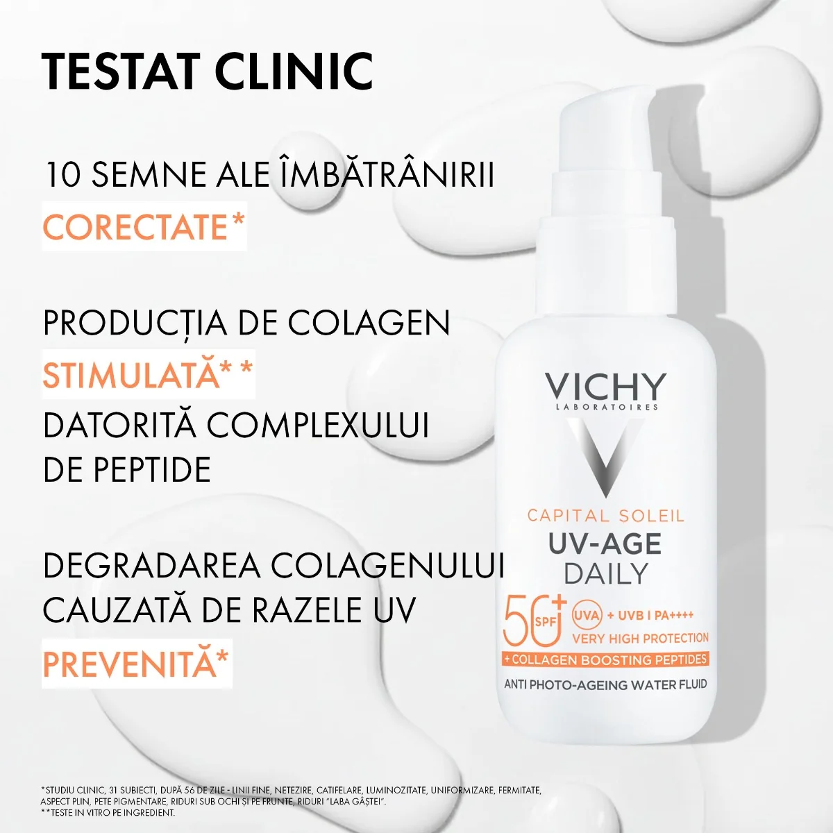 Fluid apos anti-fotoimbatranire cu SPF50+ Capital Soleil UV-AGE DAILY, 40ml, Vichy