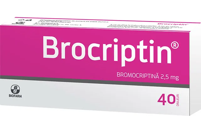 Brocriptin 2.5mg, 40 drajeuri, Biofarm 