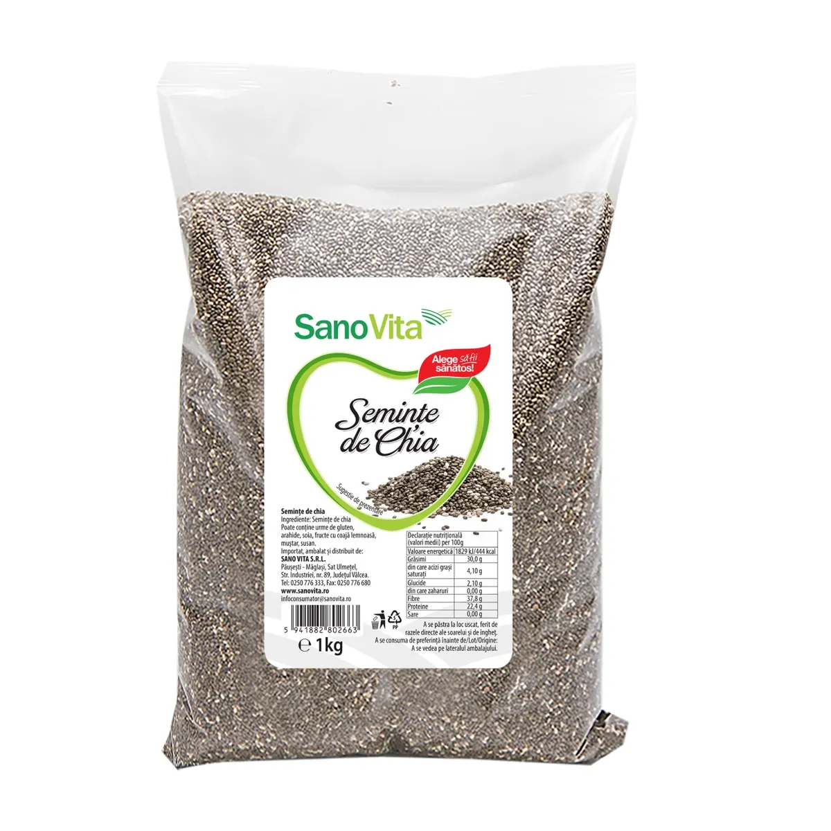 Seminte de chia, 1kg, SanoVita