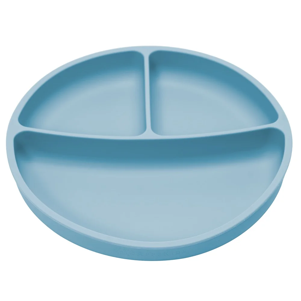 Farfurie compartimentata din silicon cu ventuza Aqua Blue 6 luni+, 1 bucata, Appekids