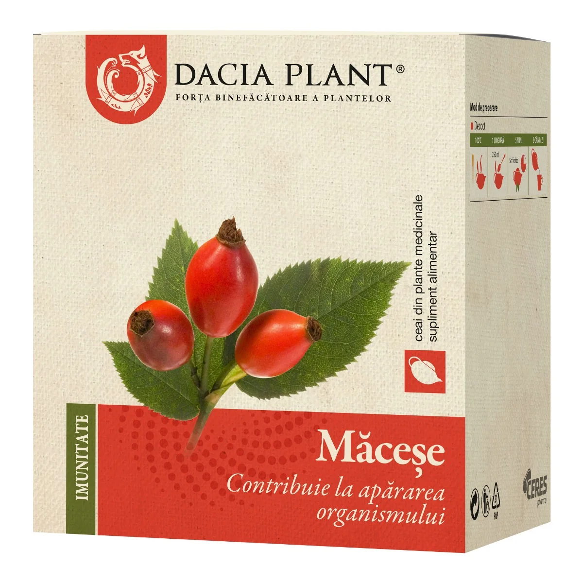 Ceai de macese, 50g, Dacia Plant 