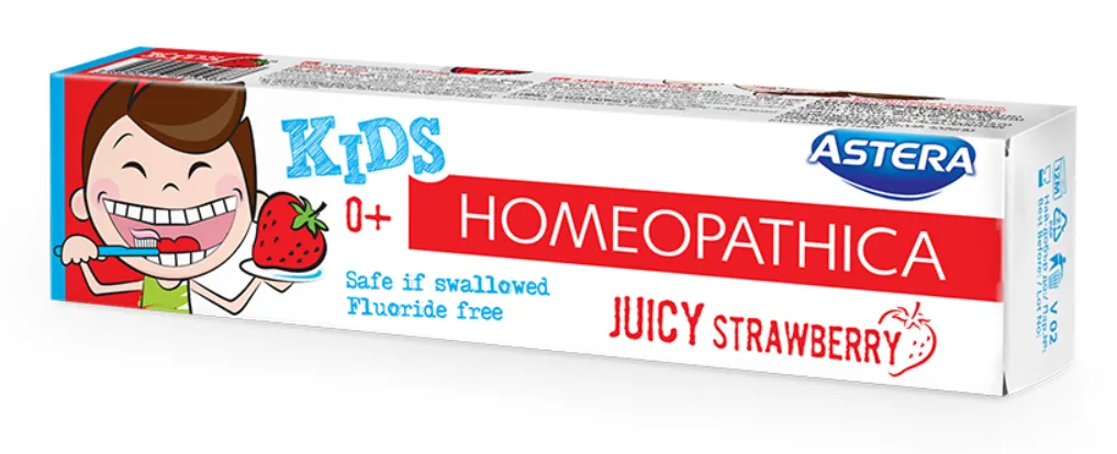 Pasta de dinti homeopatica pentru copii cu capsuni, 50ml, Astera