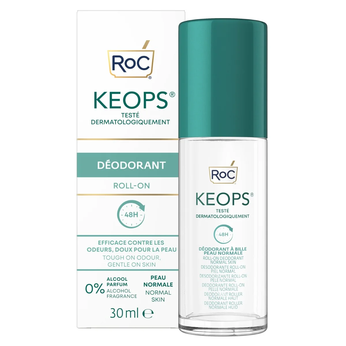 Deodorant roll-on pentru piele normala Keops, 30ml, RoC