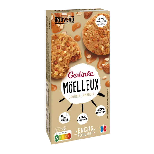 Biscuiti cu caramel si migdale Moelleux, 138g, Gerlinea