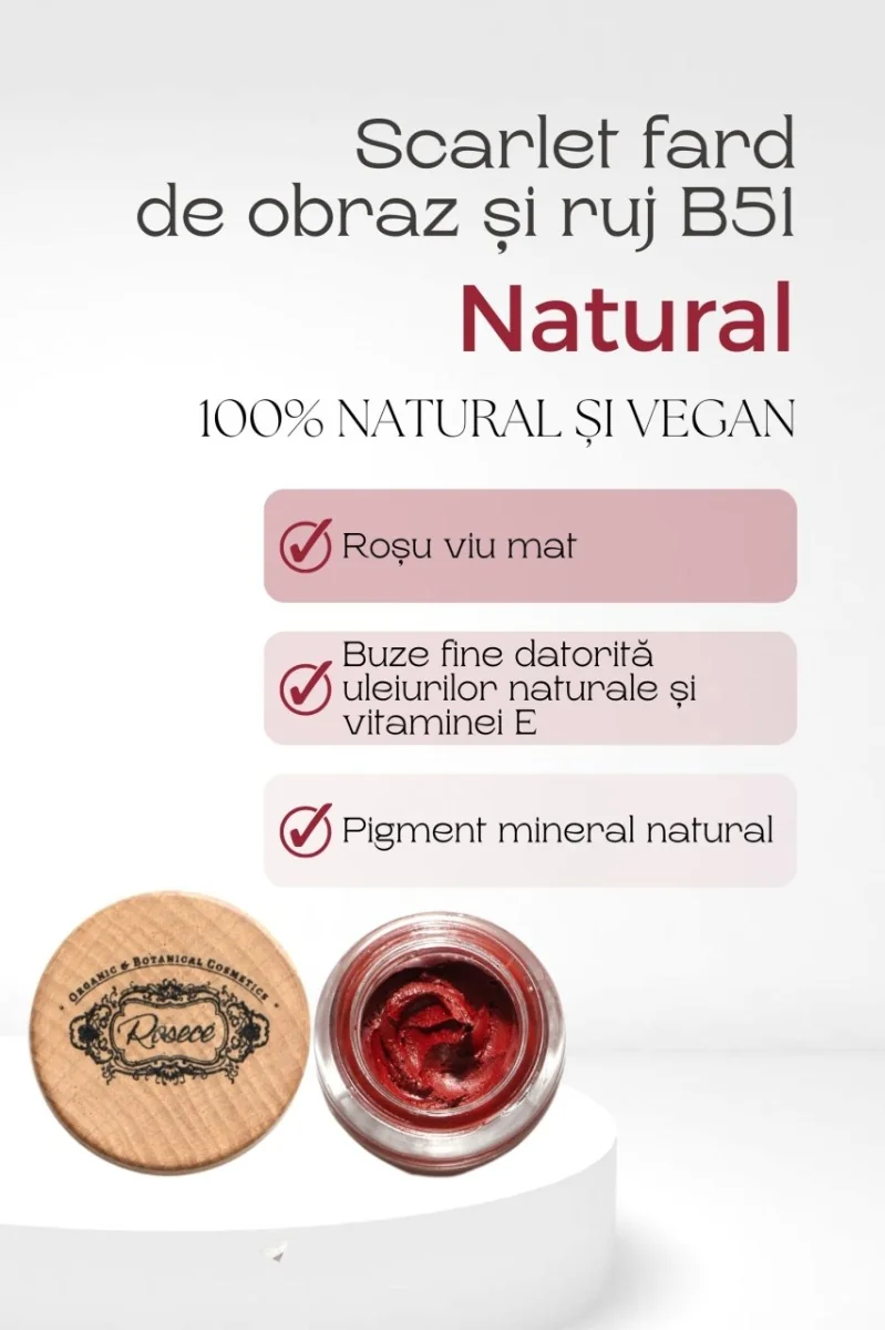 Fard de obraj si ruj Scarlet, 7ml, Rosece