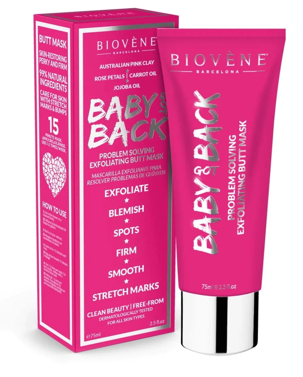 Masca exfolianta pentru posterior Baby Got Back, 75ml, Biovene 