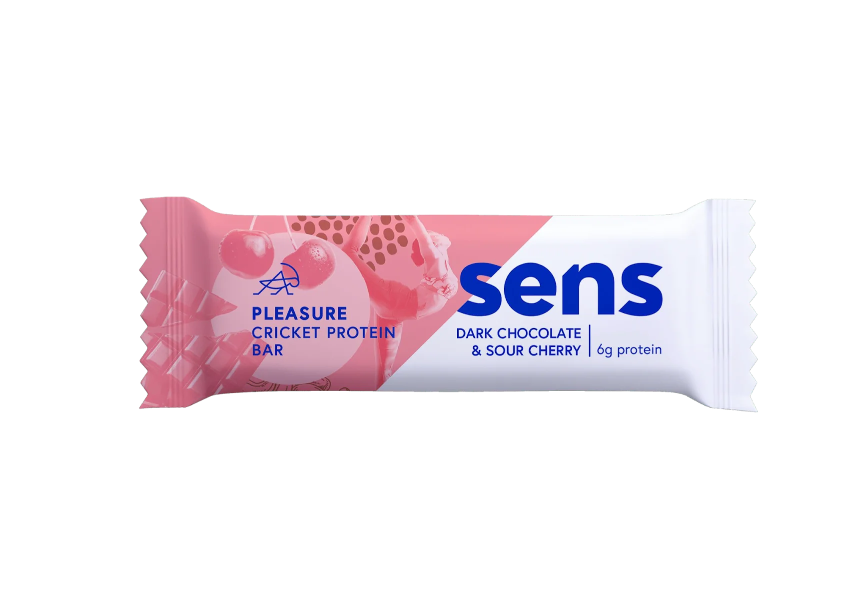 Baton proteic cu aroma de ciocolata neagra si visine Pleasure, 40g, Sens