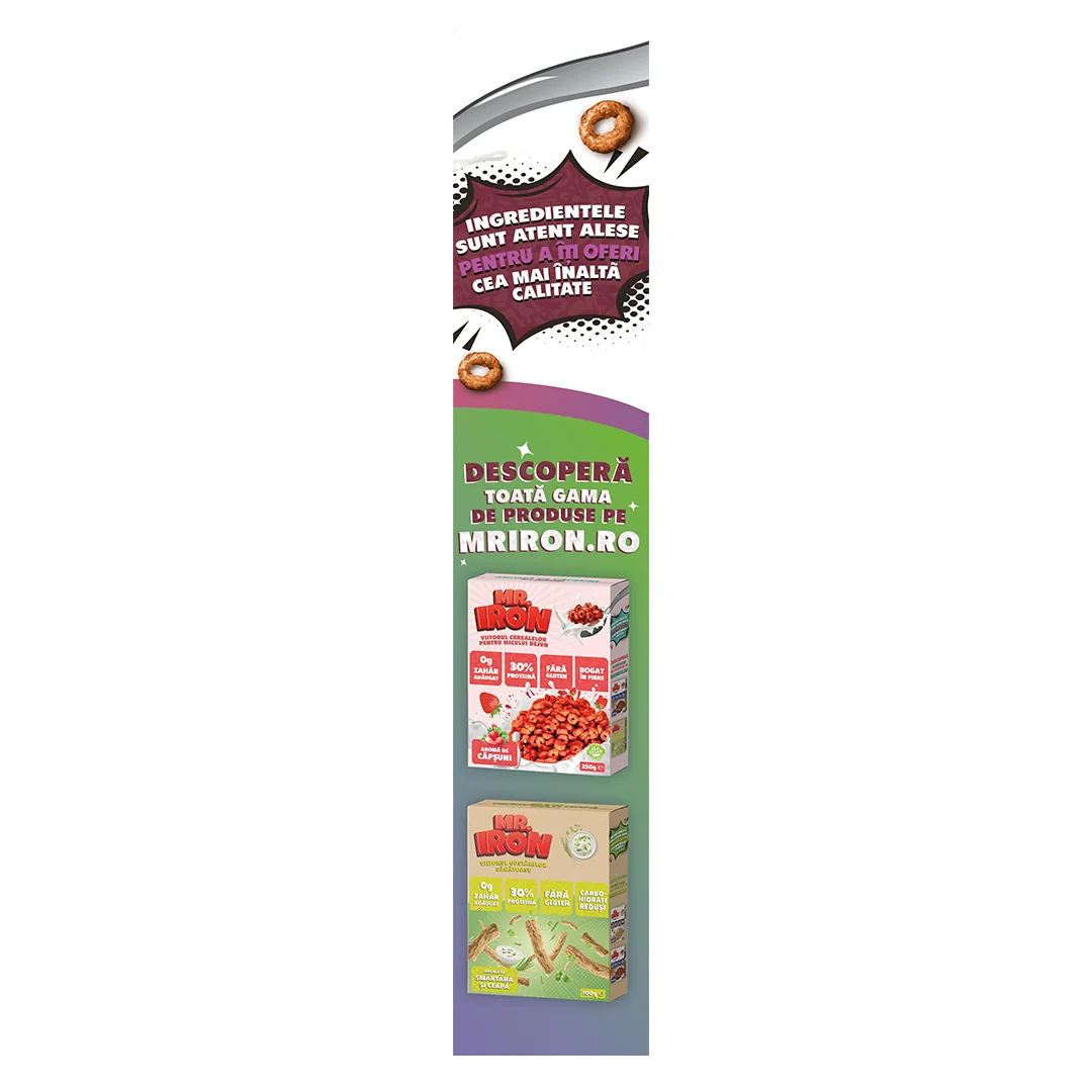 Cereale din ovaz fara zahar si fara gluten Fructe inghetate, 250g, Mr. Iron