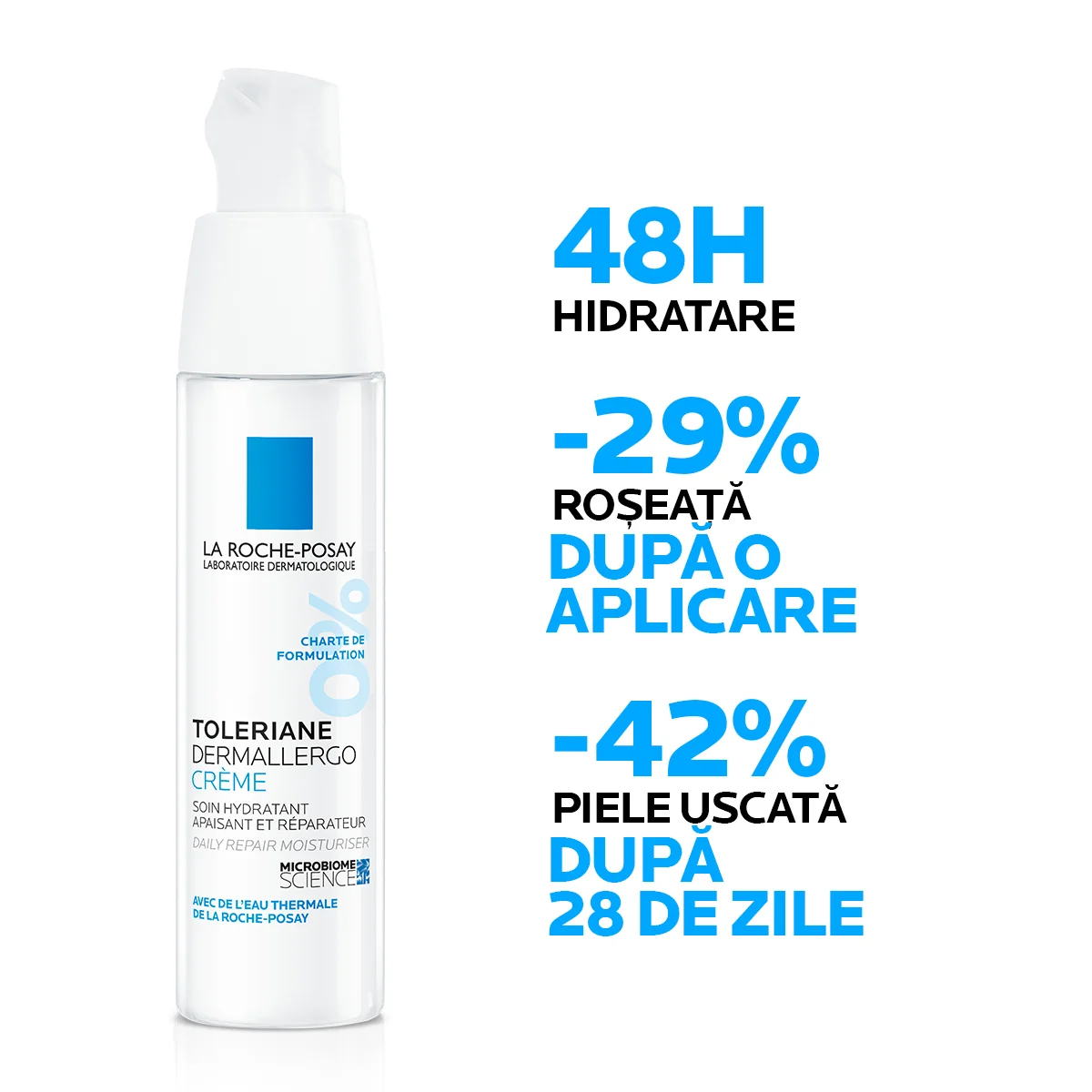 Crema hidratanta si reparatoare pentru ten cu tendinta alergica sau reactiva si cel uscat Toleriane Dermallergo, 40ml, La Roche-Posay