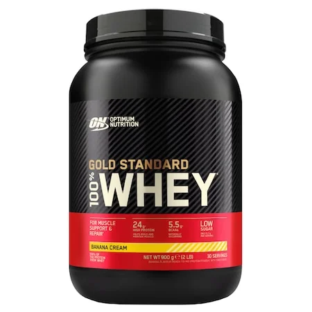 Pudra proteica proteine din zer 100% Whey Gold Standard Banane 900g, Optimum Nutrition