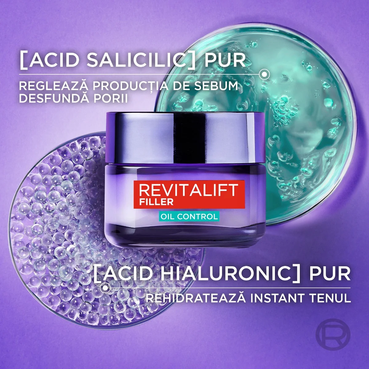 Crema matifianta cu acid hialuronic Revitalift Filler, 50ml, L'Oreal Paris