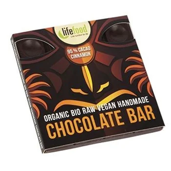 Ciocolata cu 95% cacao si scortisoara Bio, 35g, Lifefood