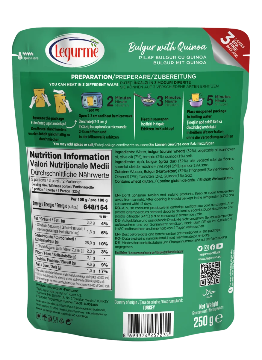 Pilaf Bulgur cu Quinoa, 250g, Legurme